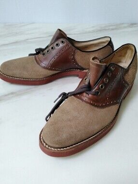 HANOVER WALK-OVER TWO-TONE CALF SKIN SADDLE OXFORD SHOE SZ 9.5 RR